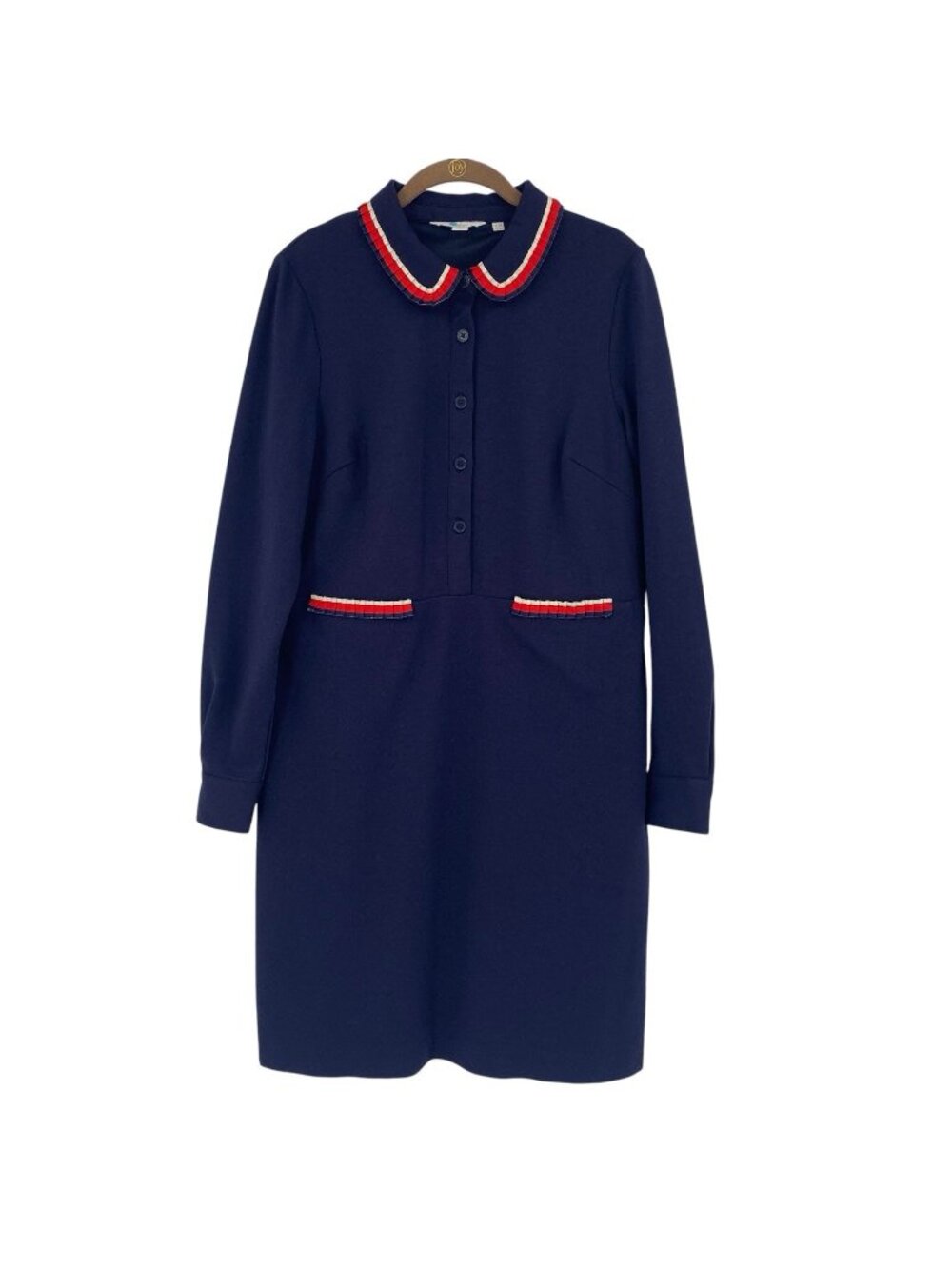 Boden Size US 10R Navy Red White Collared Amber Ponte Dress Nautical Sailor